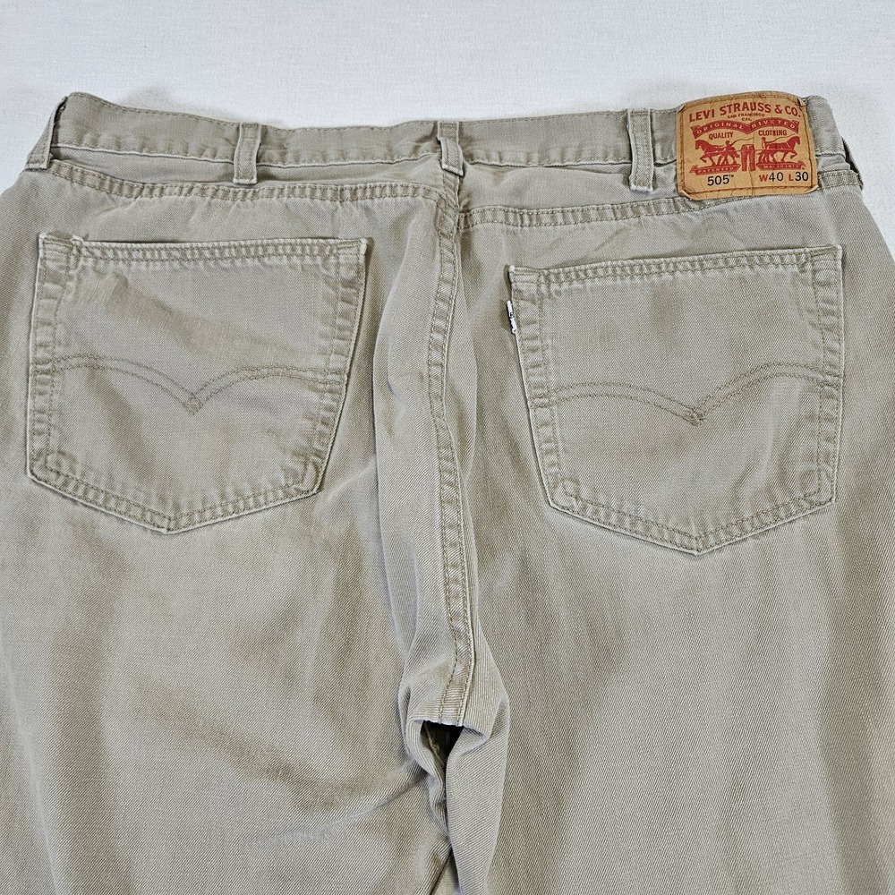 Levi's 505 Jeans Men‎ 40x30 Khaki Tan Regular Fit Straight Leg Quality Comfort
